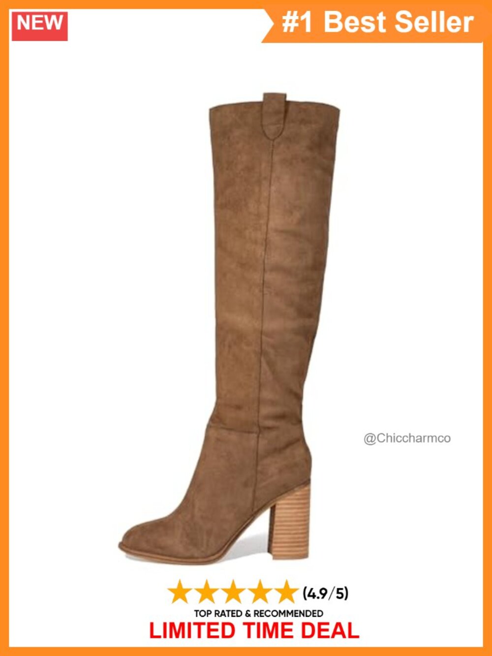 Suede Knee High Slouch Boots Chunky Block Heel Tall Fall Boots